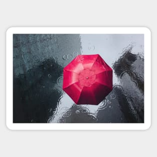 Alone/Standing in the Rain/ Umbrella in Rain Sticker